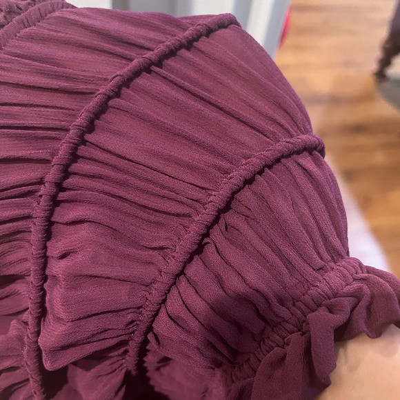 Farm Rio Burgundy Ruffled Blouse - Picture 7 of 7